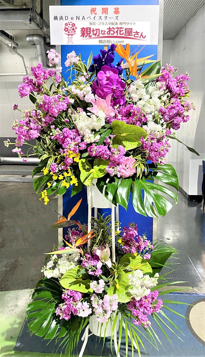 祝花 スタンド花 神奈川県横浜市中区横浜公園 横浜スタジアム 横浜denaベイスターズ 様 親切なお花屋さん 開店祝い Com